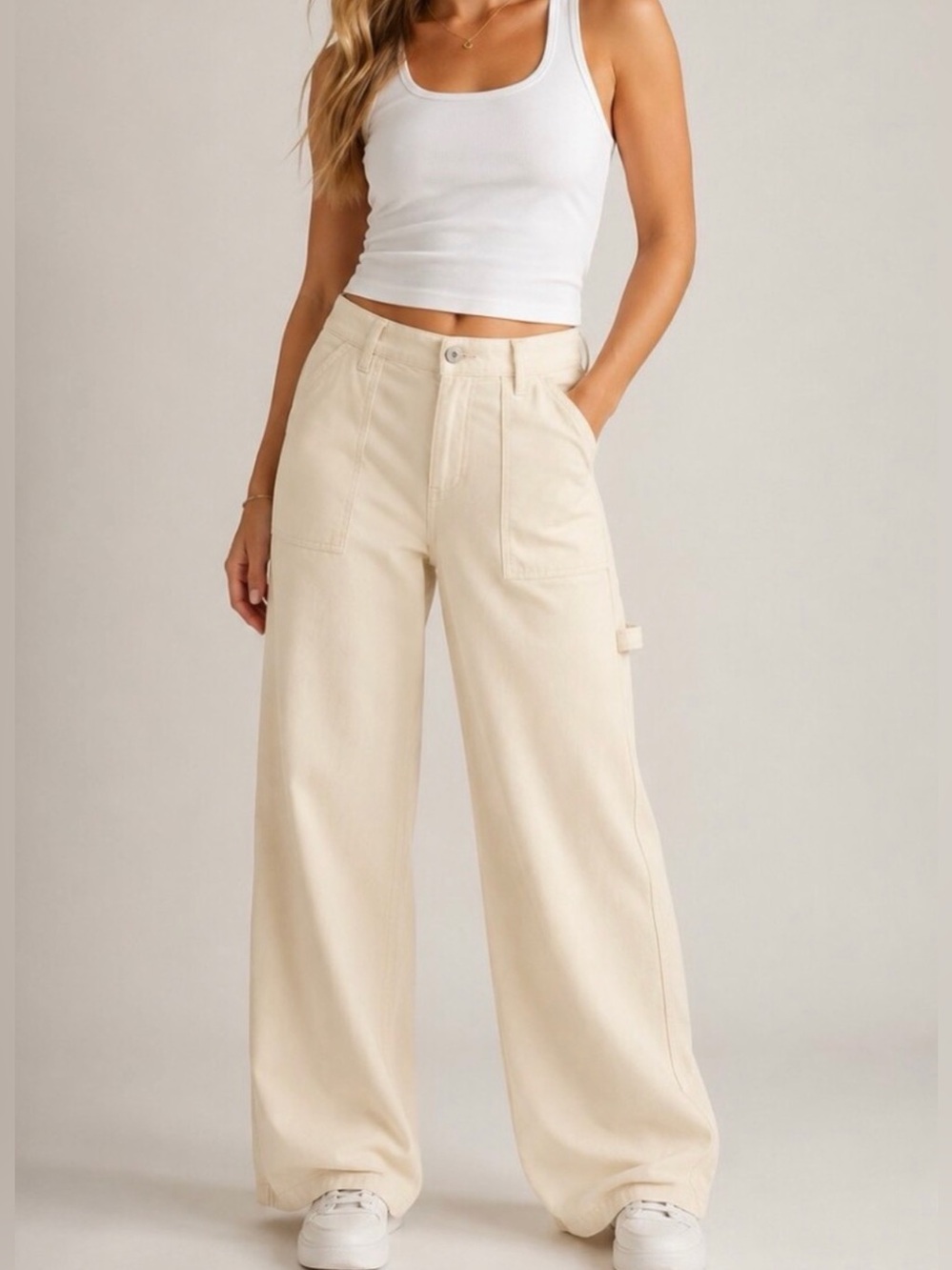 American Eagle Super High Rise Baggy Wide Leg Jeans Size 16 Short
